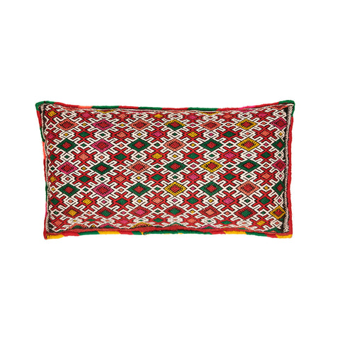 Hand Woven Red and Green Vintage Kilim Cushion named Dassin