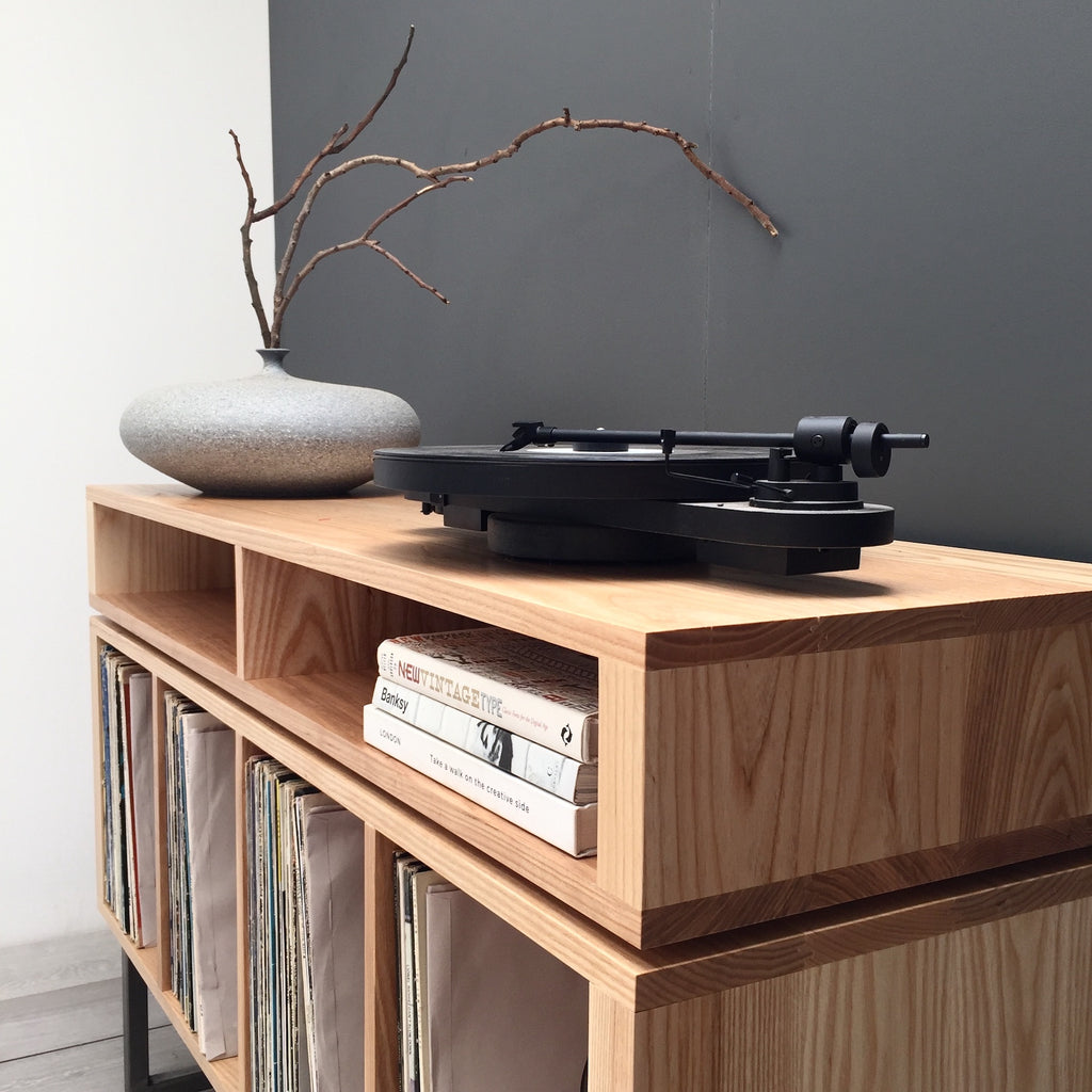 Solid wood, ash record player stand