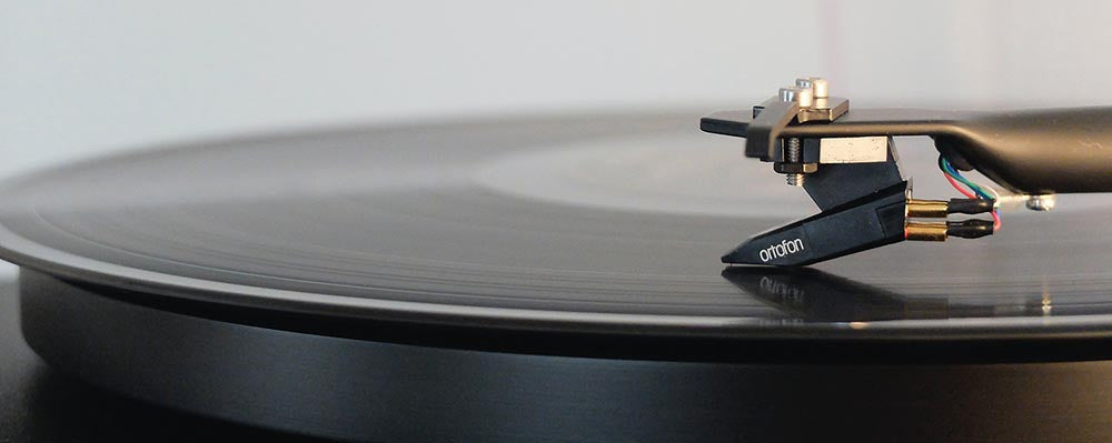 record playing on a record player