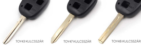 Toyota 3 gombos kulcs kulcsszárak toy43 toy47 toy48