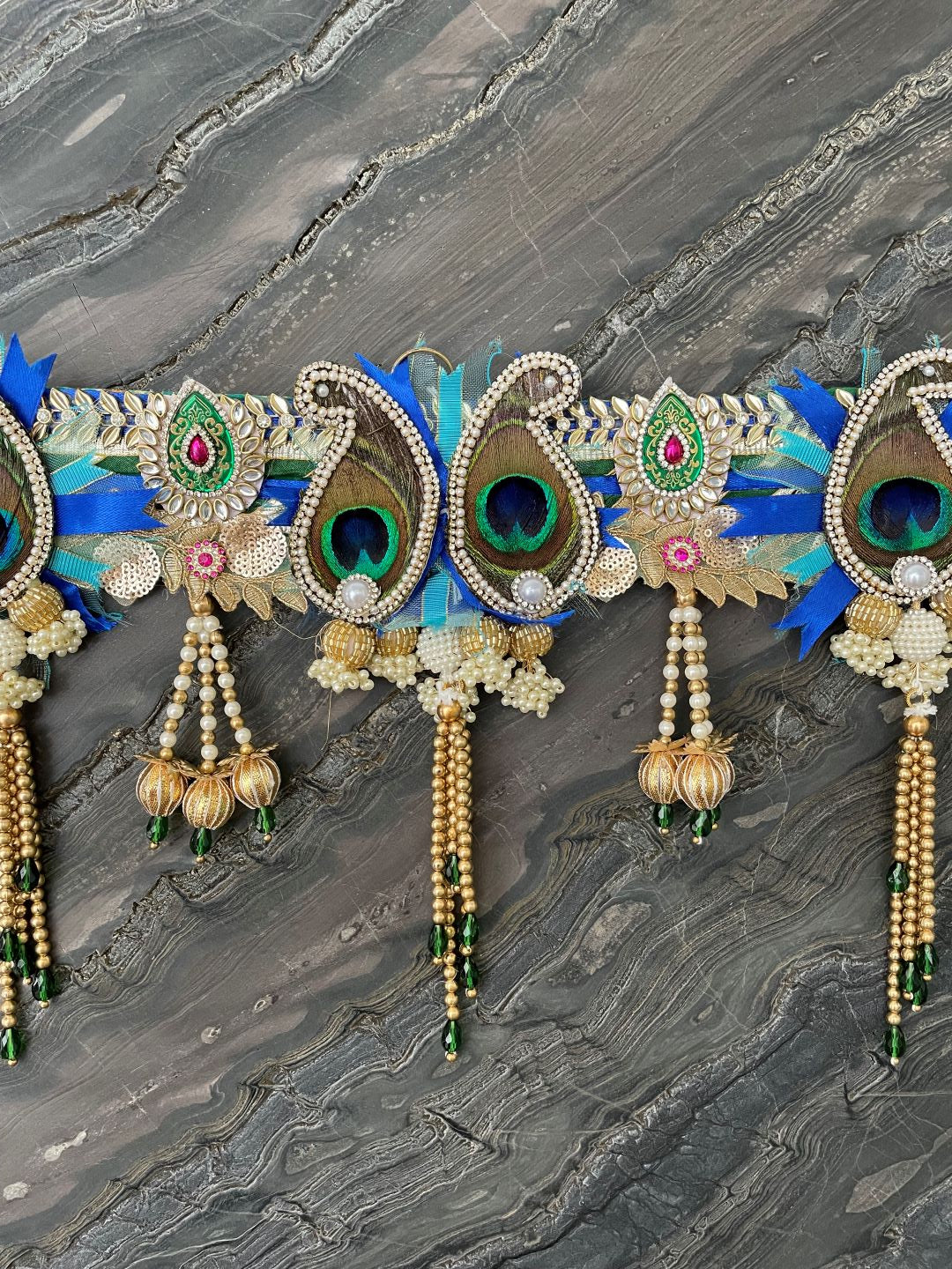 image for Blue Mango & Flower Toran For Door Hangings Diwali Decoration