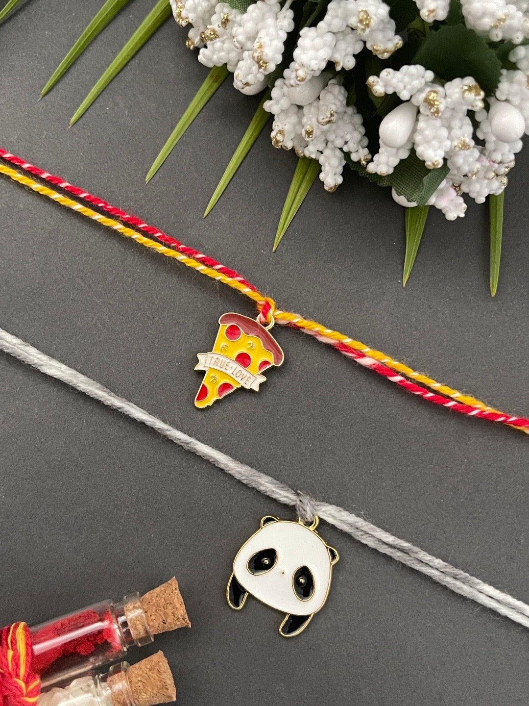 image for (Rakhi Set of 2) Unique Designer Cute Cartoon Thread Rakhi Pendants For Kids