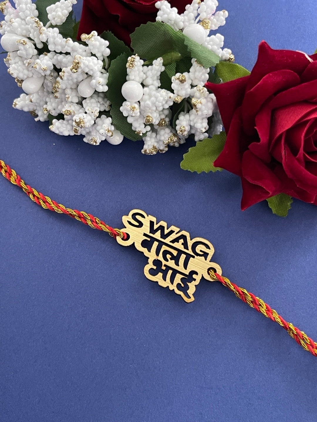 image for Fancy Rakhi Design Funky Slogan Swag Wala Bhai Mauli Raksha Bandhan