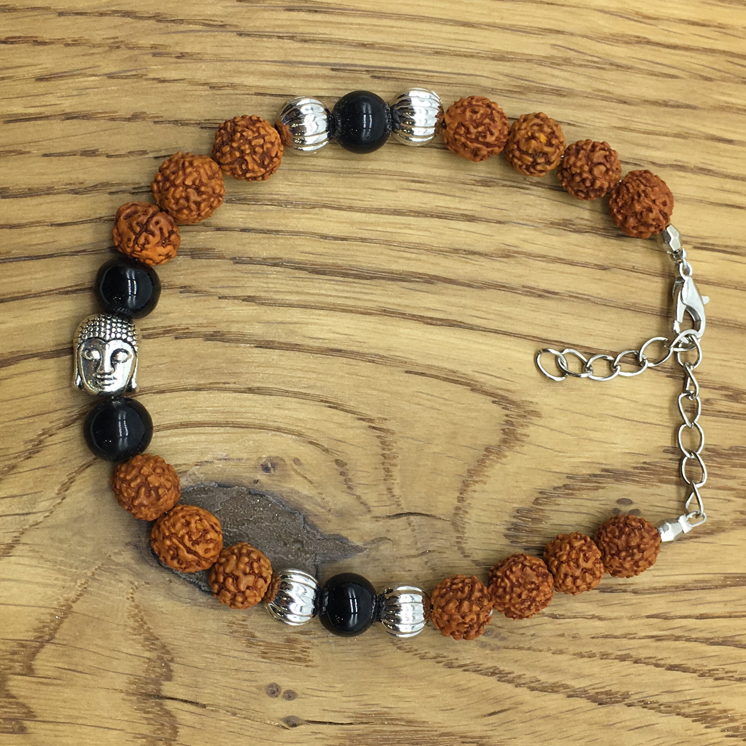 Rudraksha With Black Onyx 8mm Bracelet