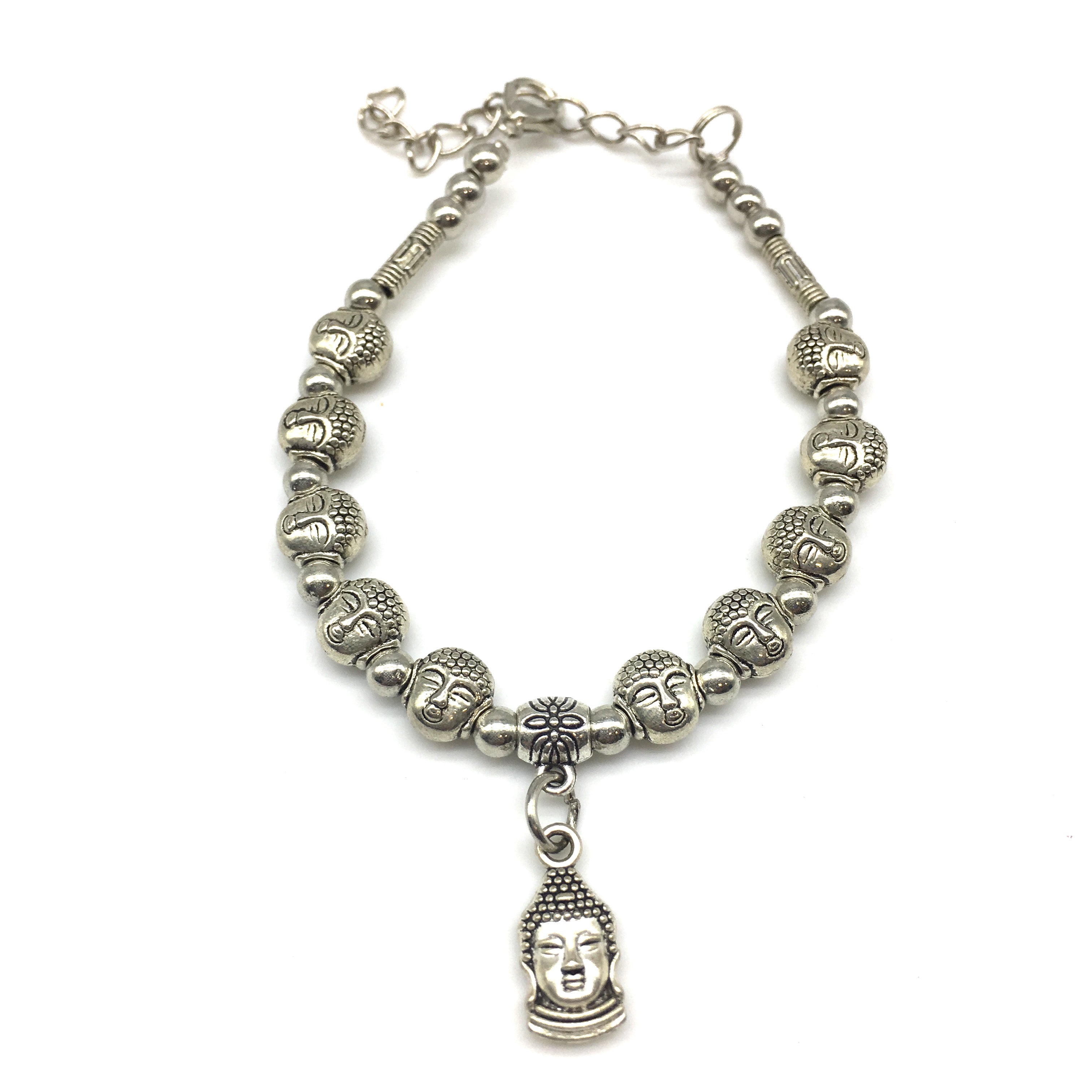 image for Buddha Charm Beads with Silver Bracelet