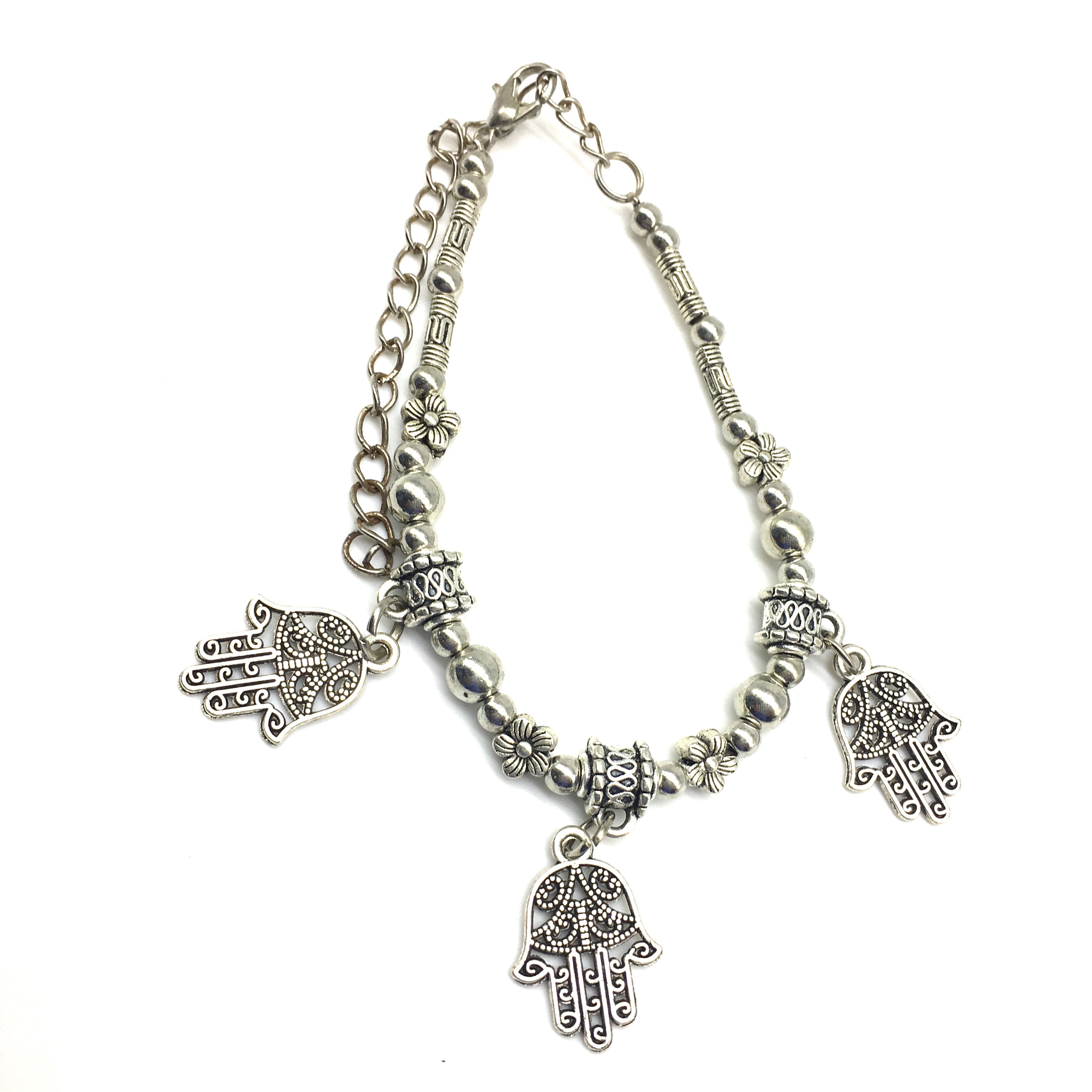 image for Silver Hamsa Charm Bracelet