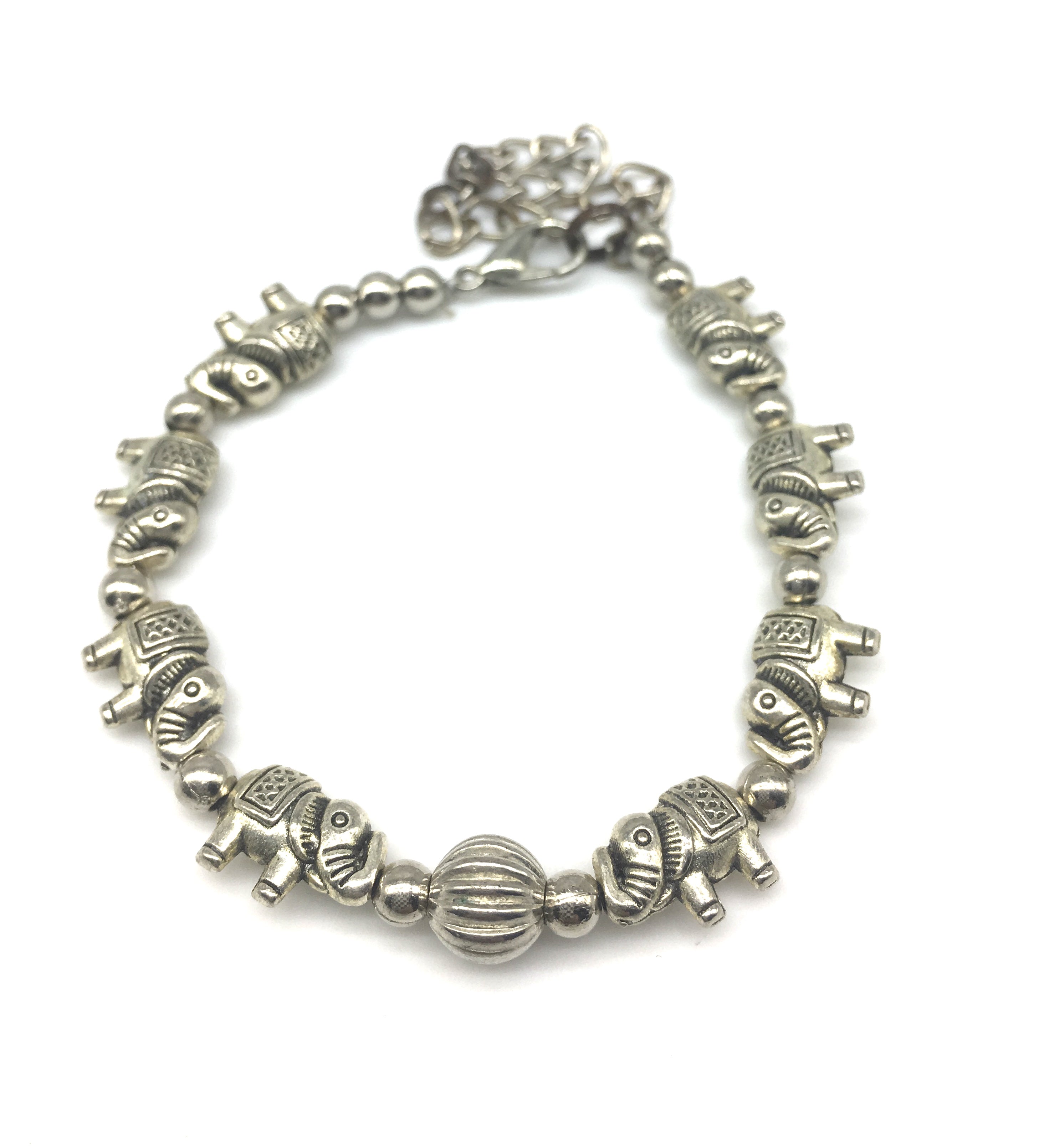 image for Silver Beads Elephant Bracelet