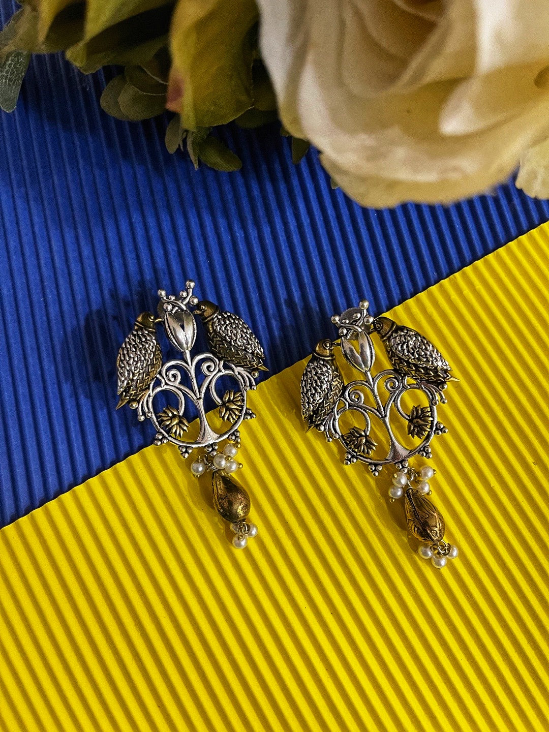 German Silver Oxidized Earrings