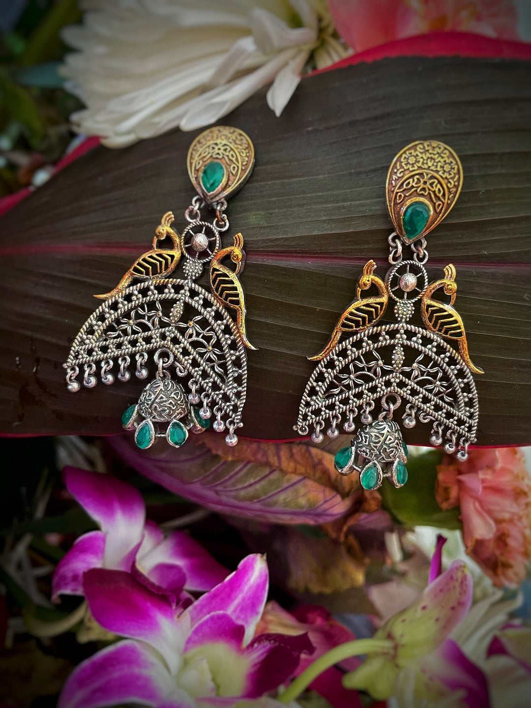 Buy Peacock Small Oxidised Jhumki Earrings/handmade Jhumka Earrings/traditional  Jhumka Earrings. Online in India - Etsy