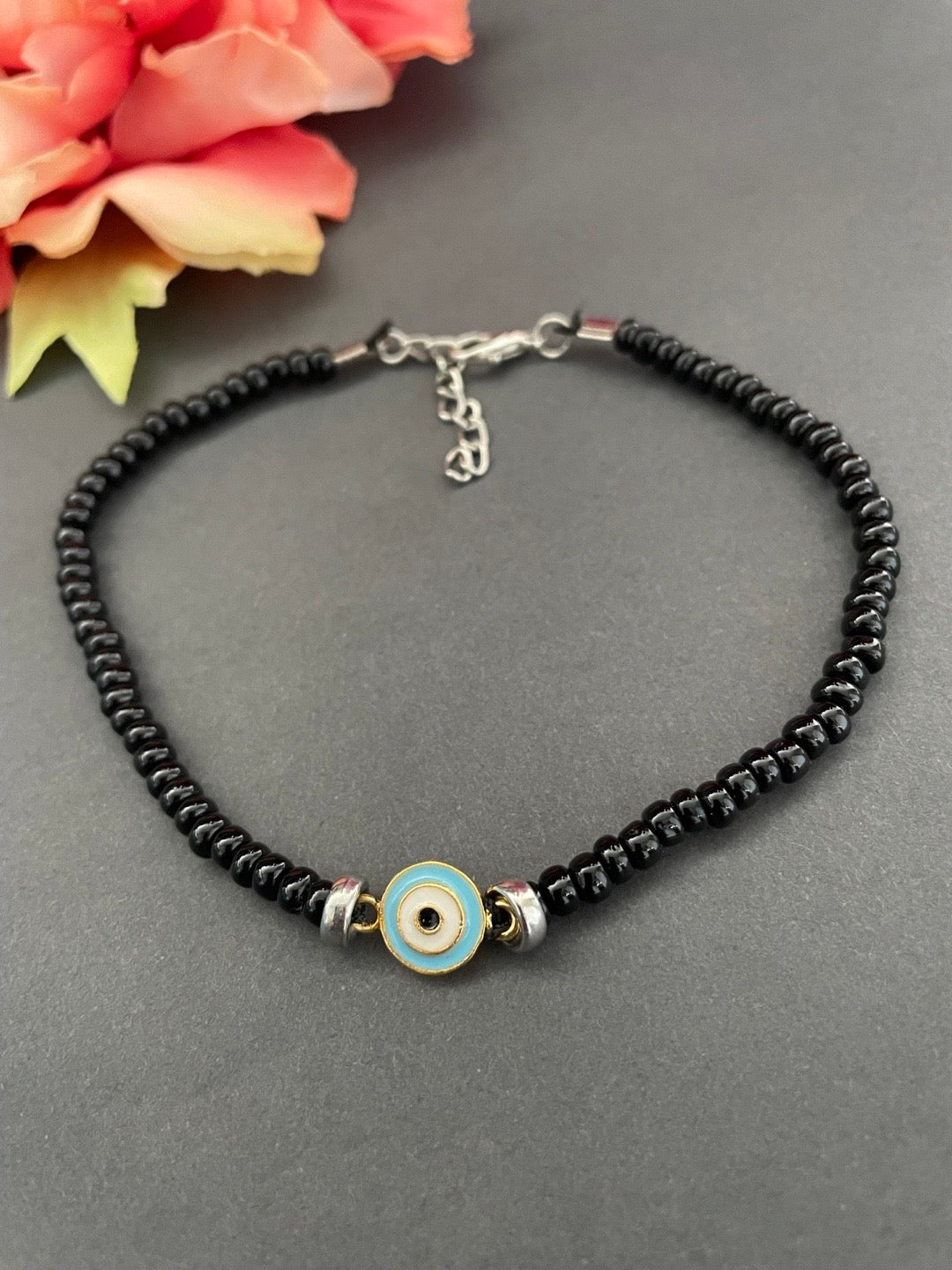 image for Light Blue Evil Eye Nazariya Payal/Anklet