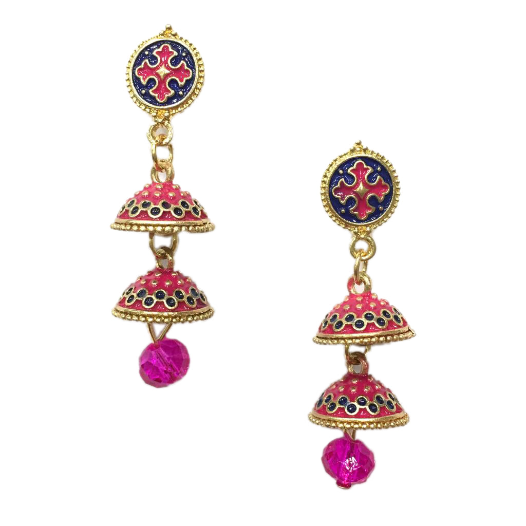 image for Gold-Plated Double Jhumki Earrings