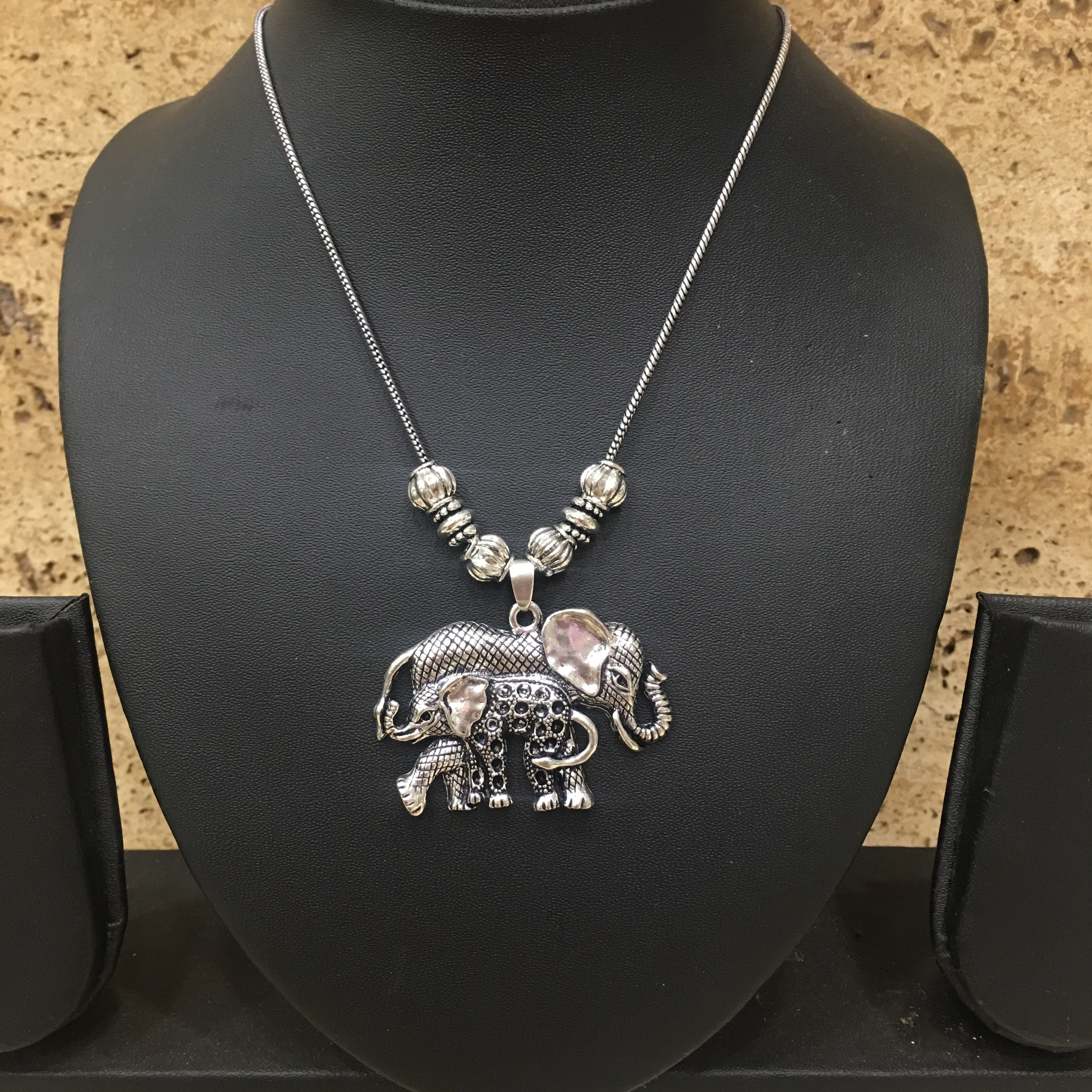 Babar - Elephant - Pendant - Rope Necklace or Omega - PEN737