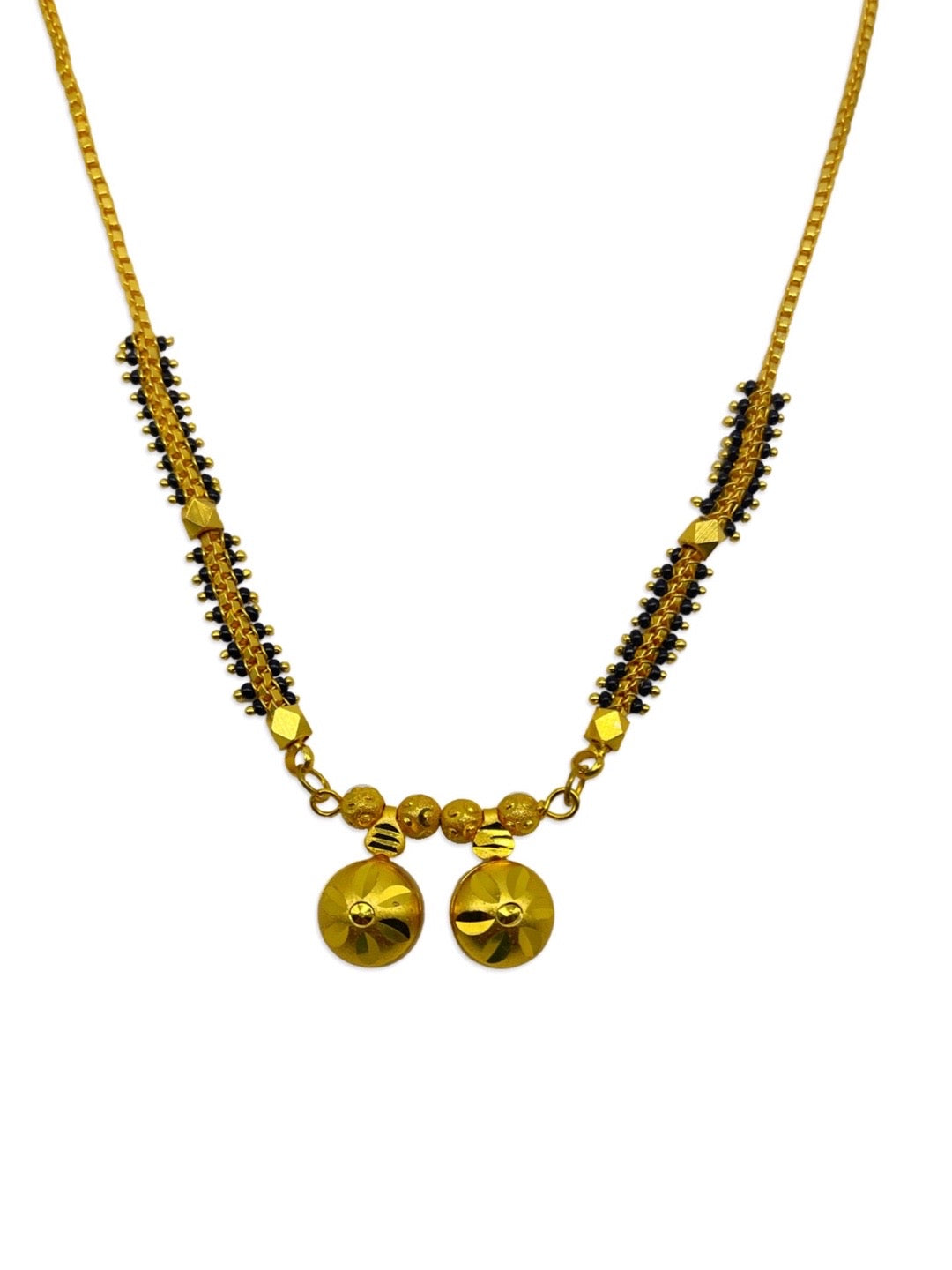 Simple Black Beads Gold Chain Designs | Gold Mangalsutra Price ...
