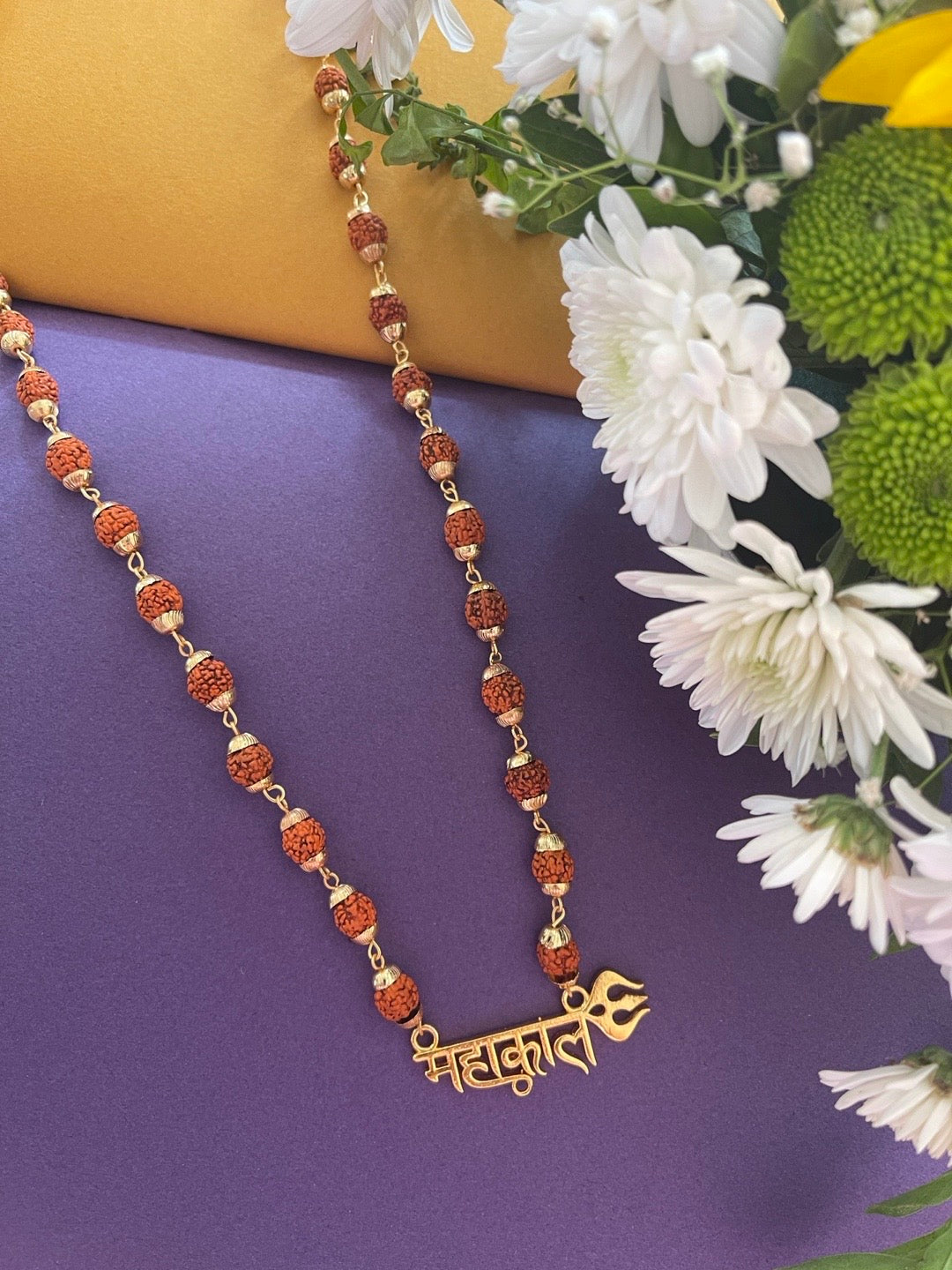 image for Rudraksha Mala Trishul Mahakal Pendent