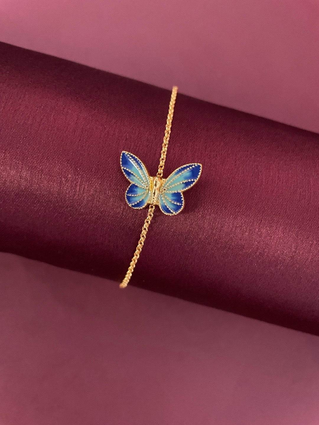 image for Gold Plated Butterfly Charm Bracelet