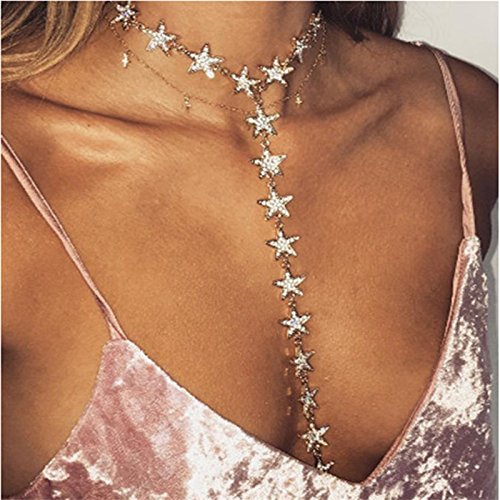 image for Crystal Star Choker Collar Necklace