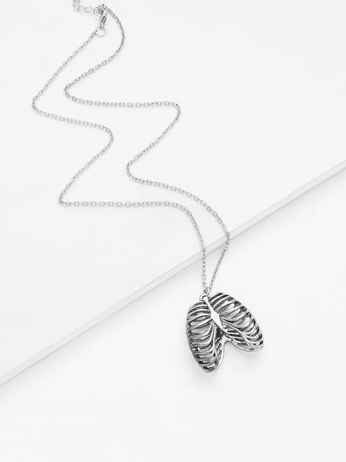 image for Silver Bone Pendant Chain Necklace