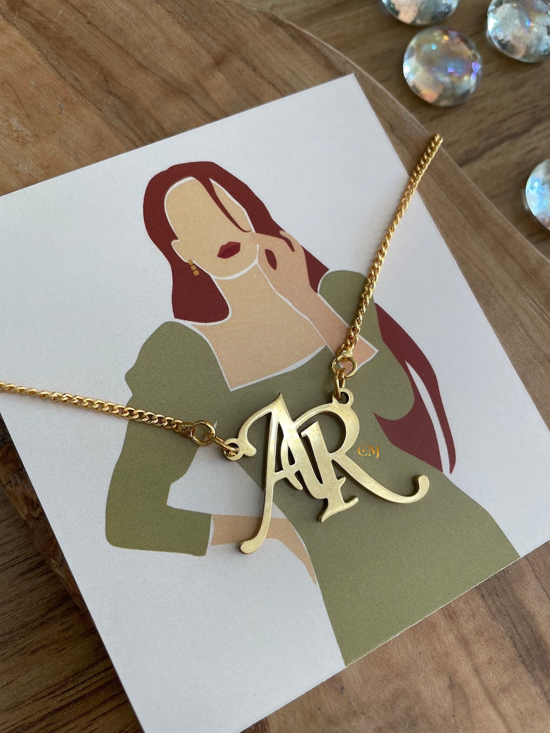 image for Classic Monogram Necklace With Intertwined Personalised Initials Of 2 Letters