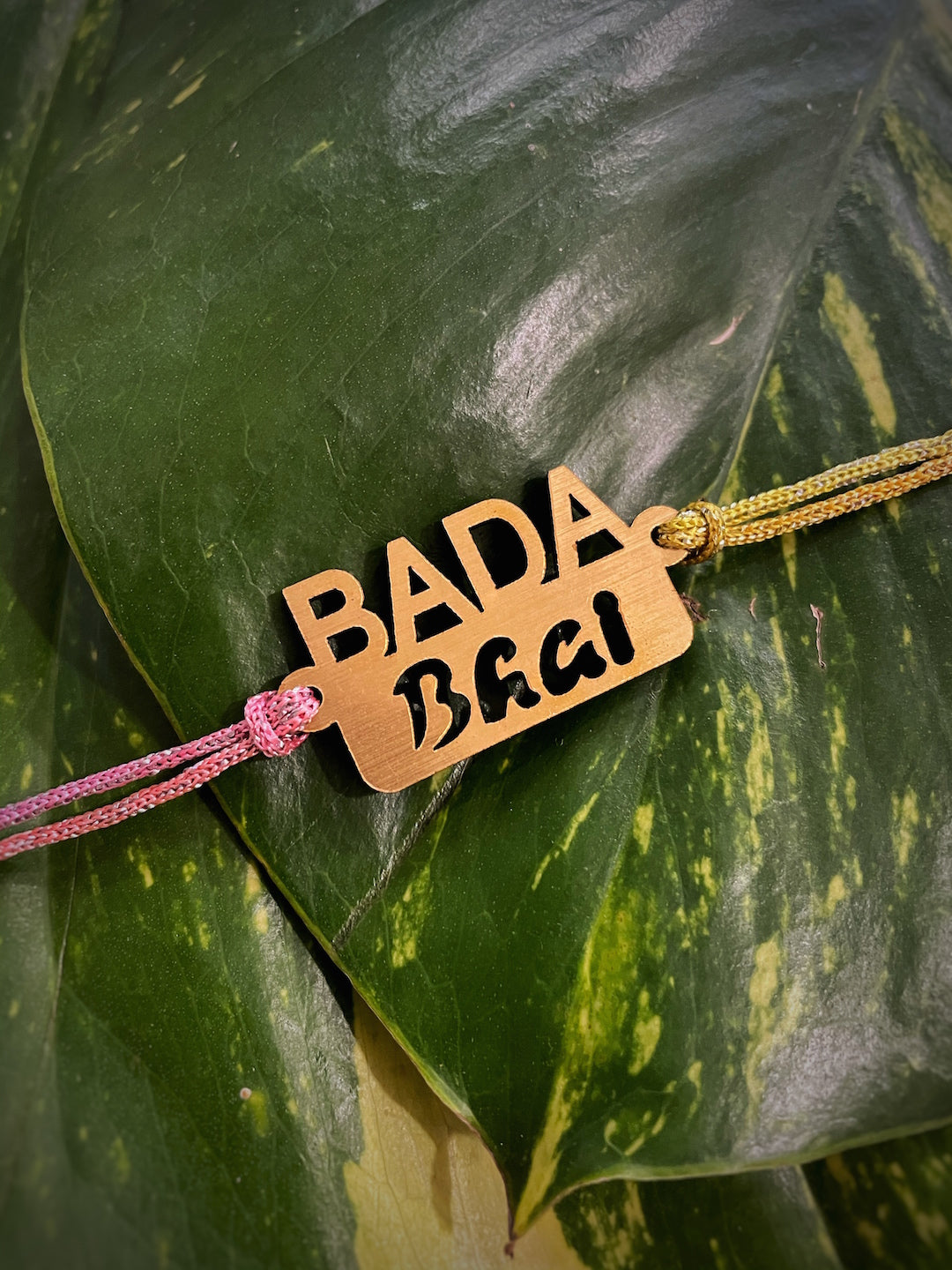 image for Unique MDF Wooden Rakhi BADA BHAI With Multicolored Thread Best Gift For Raksha Bandhan