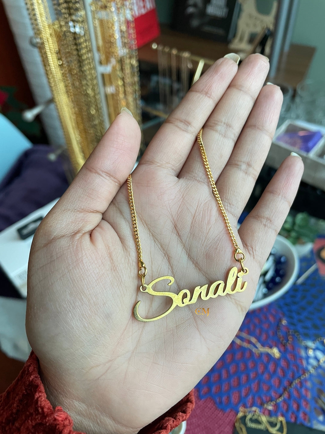 Cursive Name Necklace | Name Tag Necklace | Family Necklace | Ddr ...