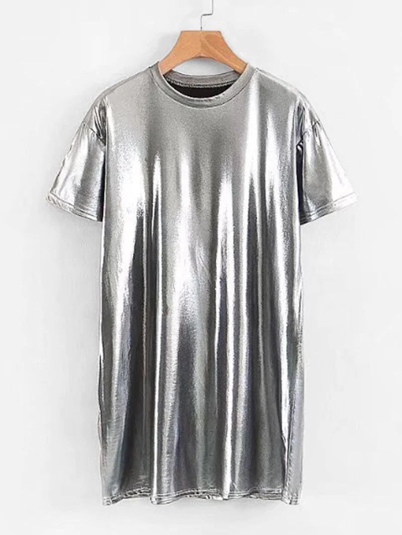 image for Metallic Silver Mini Dress