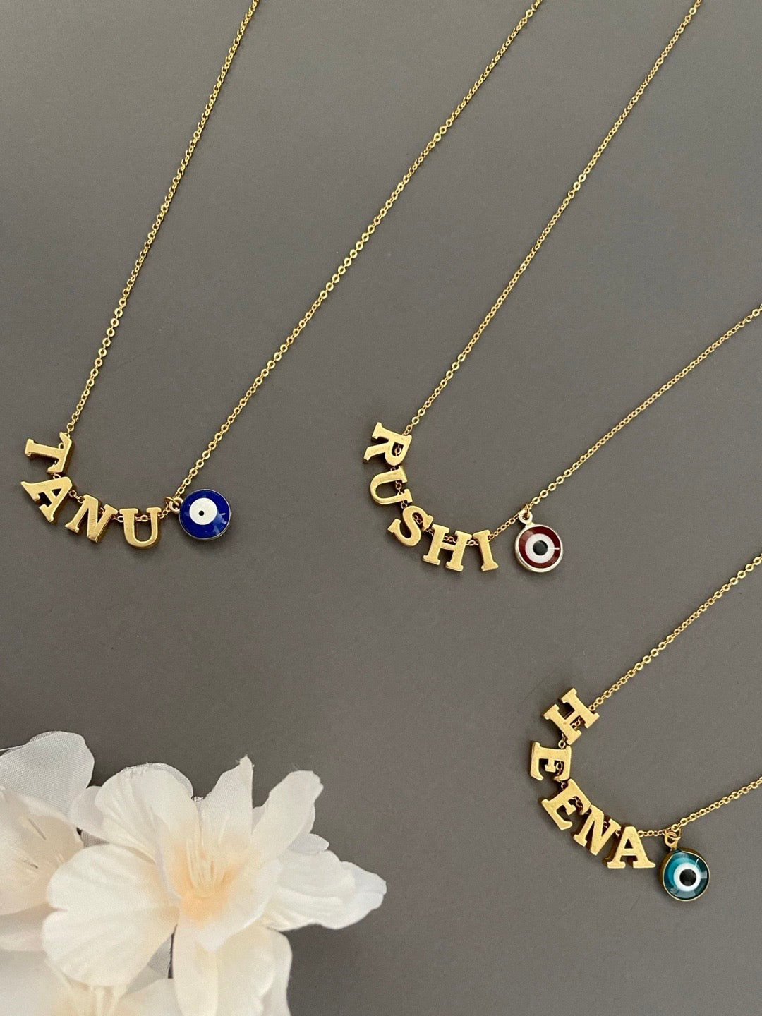 image for Big Evil Eye Name Necklace