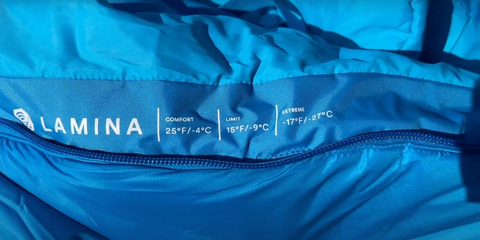 Mountain Hardwear Lamina Sleeping Bag Rating system