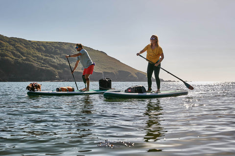 Stand up paddleboard touring in the ocean