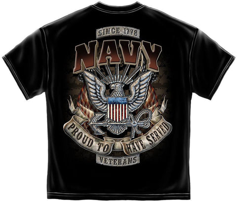 Erazor Bits Navy Proud to Have Served Veteran T-Shirts Tees
