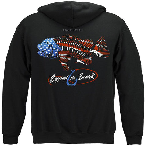 Patriotic BlackFish Premium Fishing Hoodie Sweatshirt