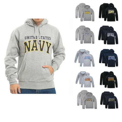 US Military Air Force Army Marines Coast Guard Navy Pullover Hoodie Sweatshirt