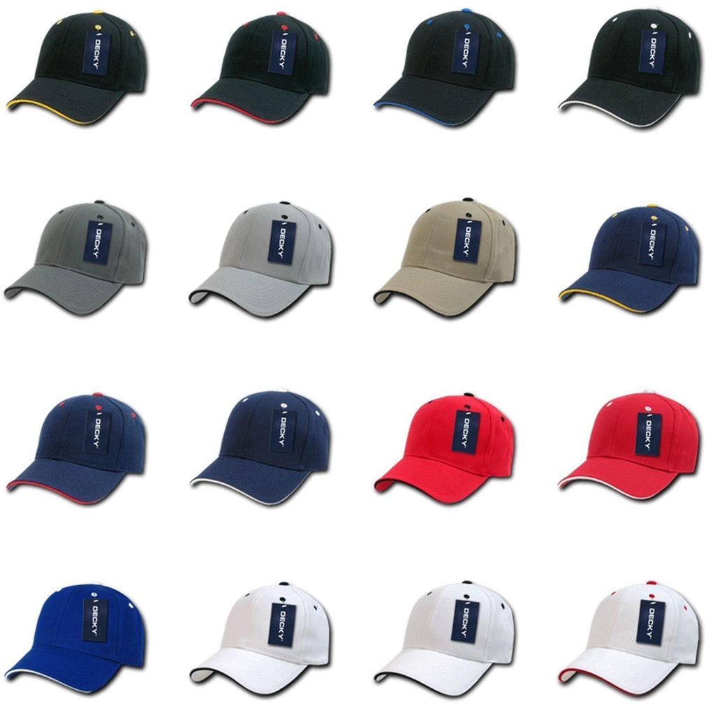 1 Dozen Blank Decky Sandwich Visor Pro Baseball Hats Caps Wholesale Lo ...