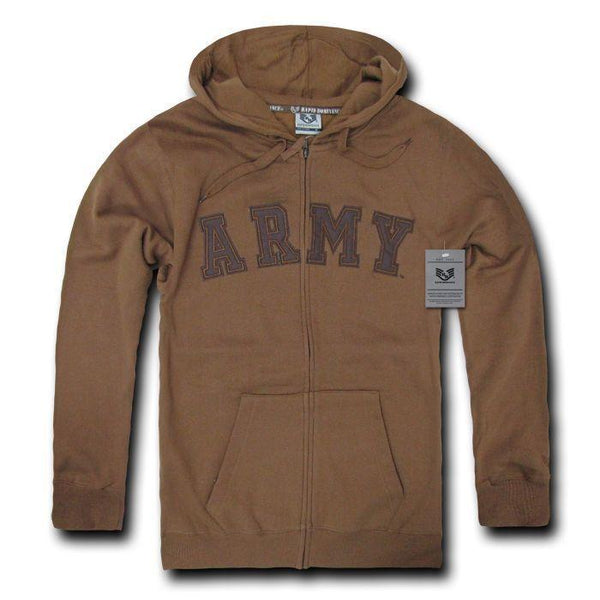 Zip Fleece Hoodie Sweatshirt Military Navy Air Force Army Coast Guard ...