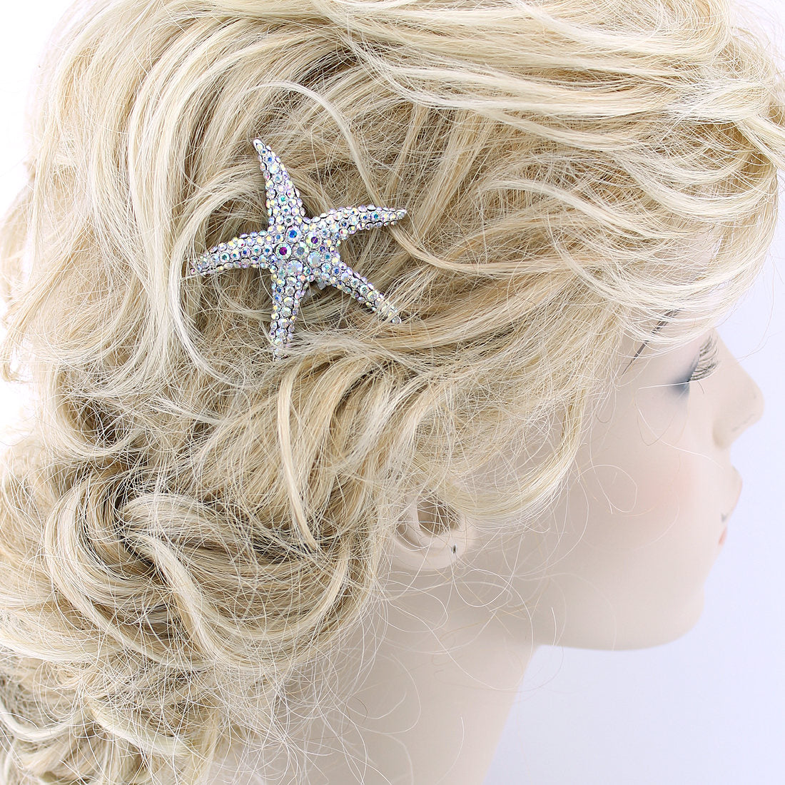 Beach Wedding Bridal Hair Clip Ab Crystal Mermaid Wedding Hair