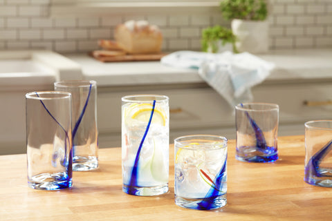 Libbey Blue Ribbon Impressions 16-piece tumbler and rocks glass set