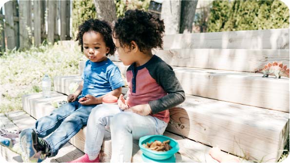 Children eating UNBOUND walnuts