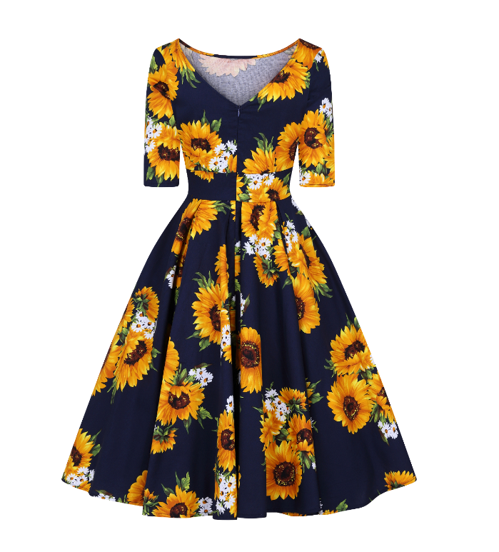 Liana Navy Sunflower Dress – Little Wings Factory