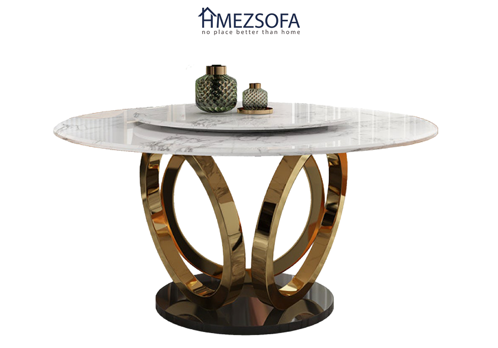 round marble and gold dining table