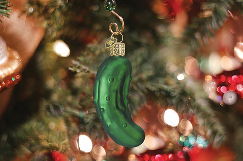 Christmas Pickle ornament on tree