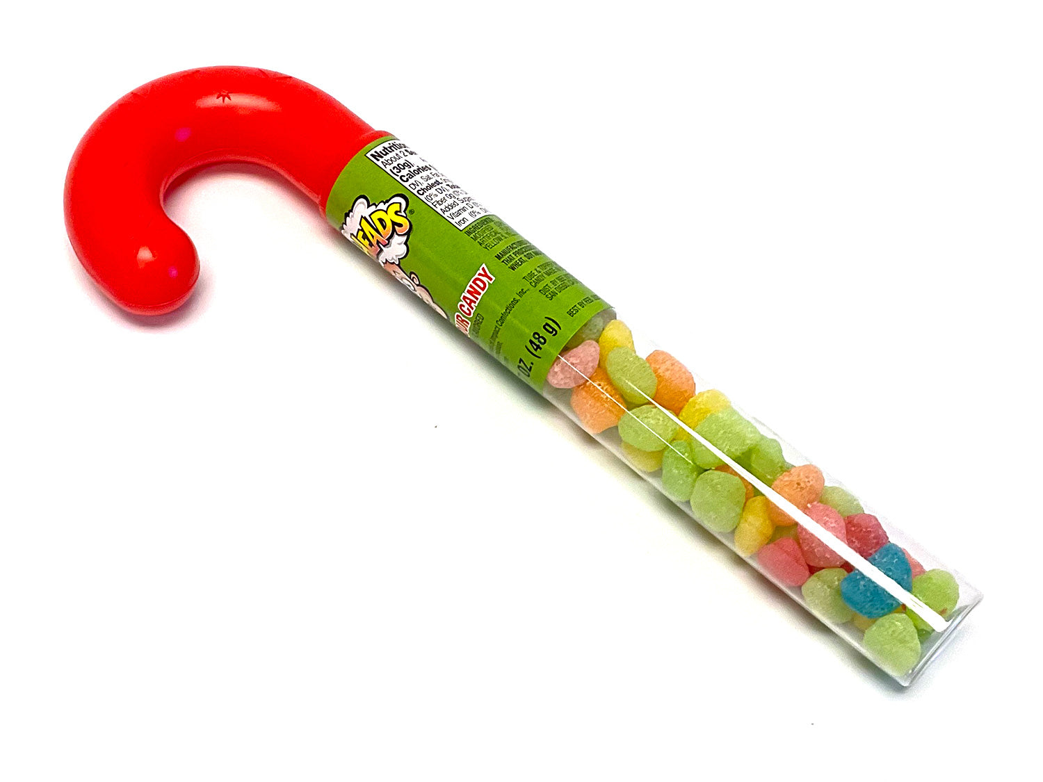 Candy Cane filled with Warheads Chewy Sours - 1.7 oz 9 inch