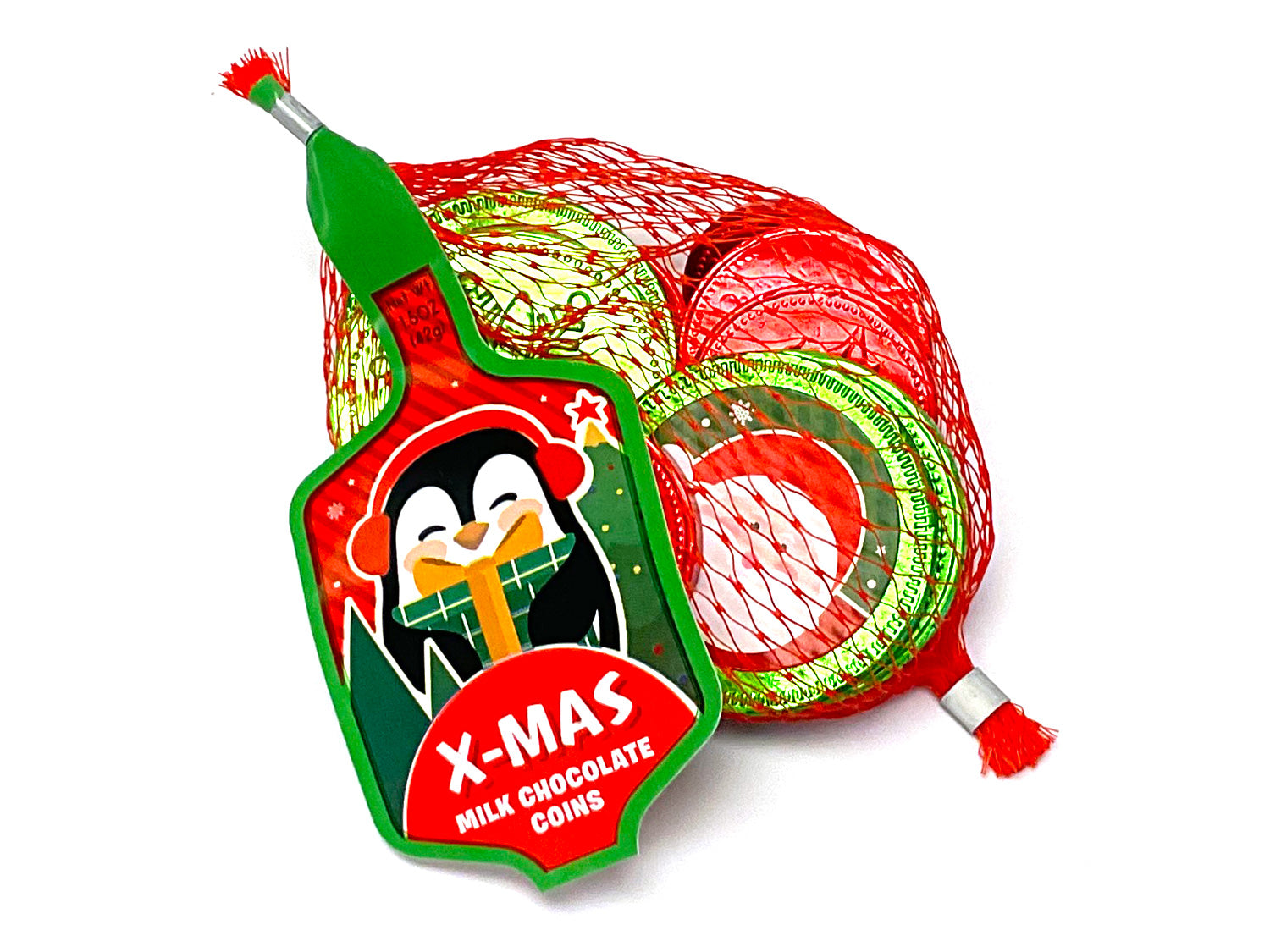 Chocolate Christmas Coins - 1.5 oz Mesh Bag