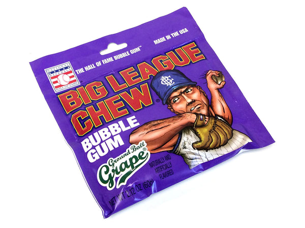 Big League Chew Bubble Gum - Original & Grape 2 Pack (one box of each) (24  - 2.12oz Packages Total)