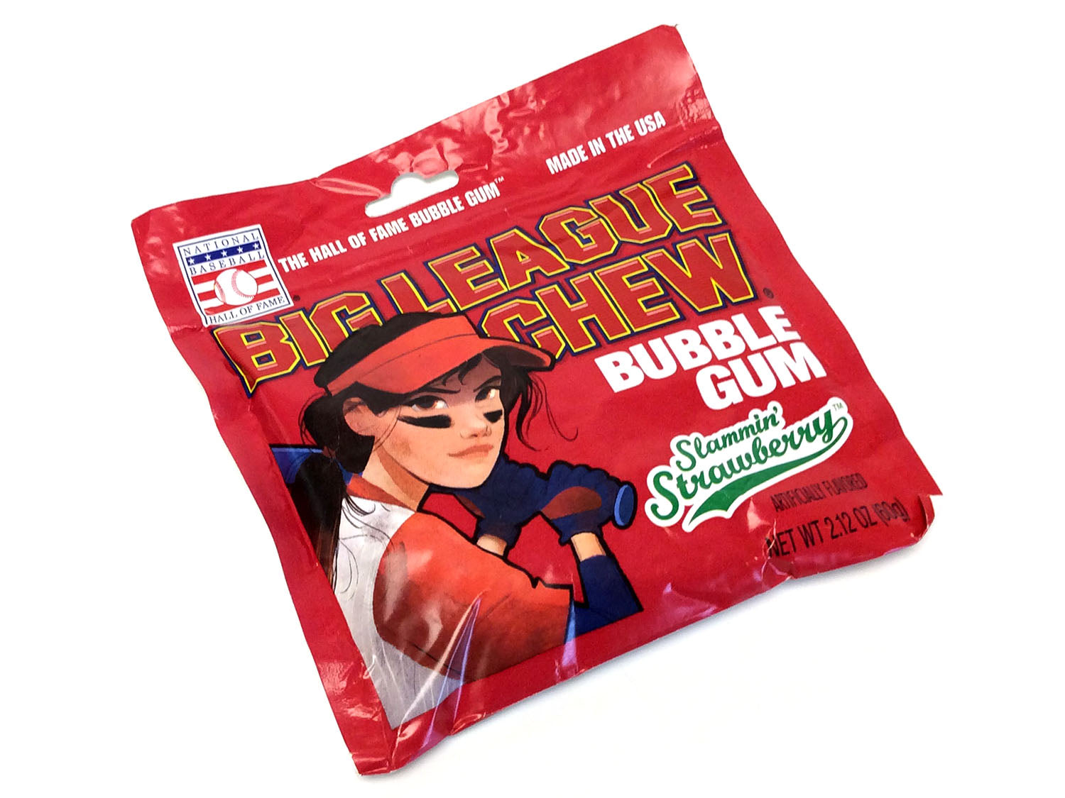 Big League Chew - Slammin' Strawberry - 2.12 oz pouch