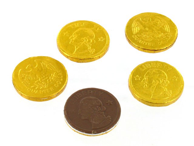 Chocolate Gold Coins - US Quarter - bulk