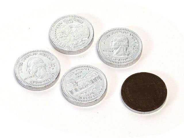 Chocolate Silver Coins - US Quarter- bulk