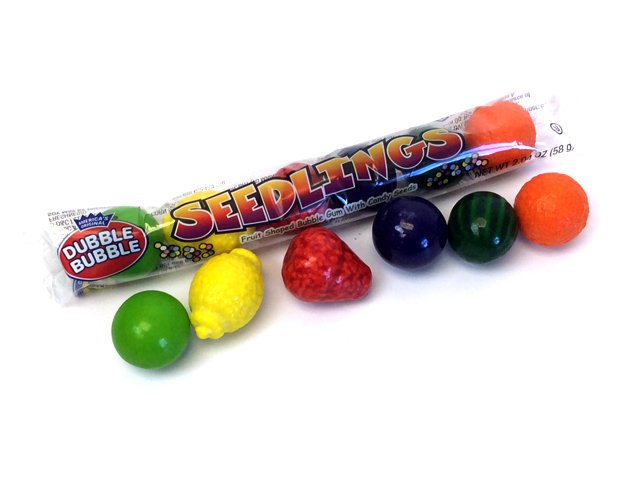 Dubble Bubble Seedling Fruit Gumballs - 2.04 oz pack