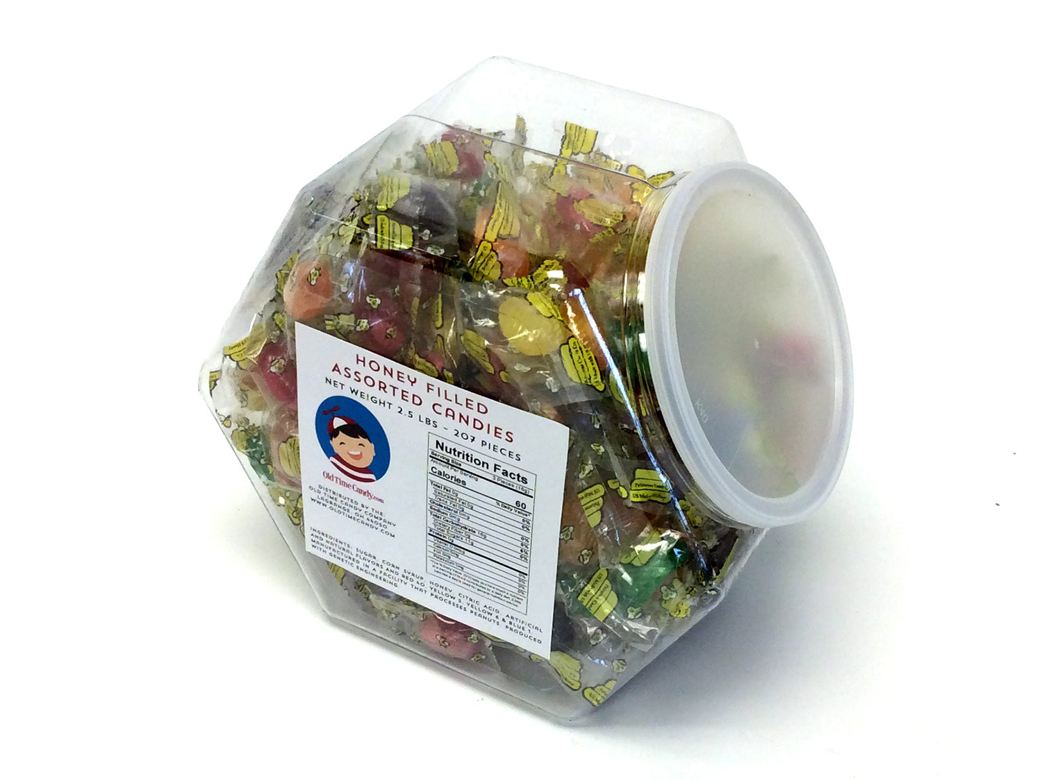 Honey-Filled Assorted Fruit Candies - 2.5 lb Plastic tub (207 ct)