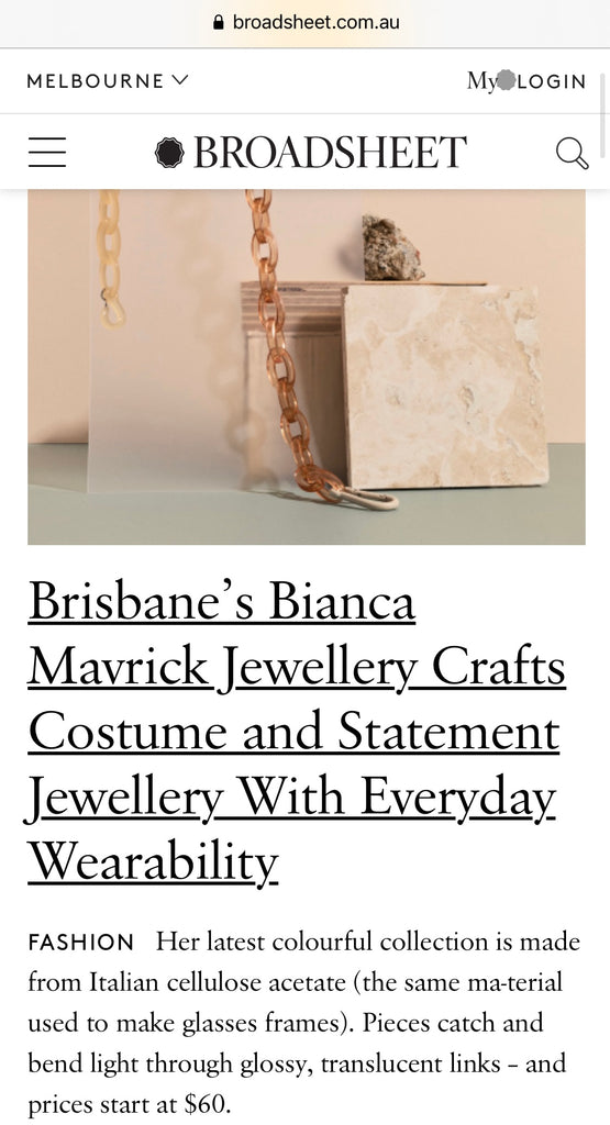 Bianca Mavrick Jewellery Broadsheet Brisbane