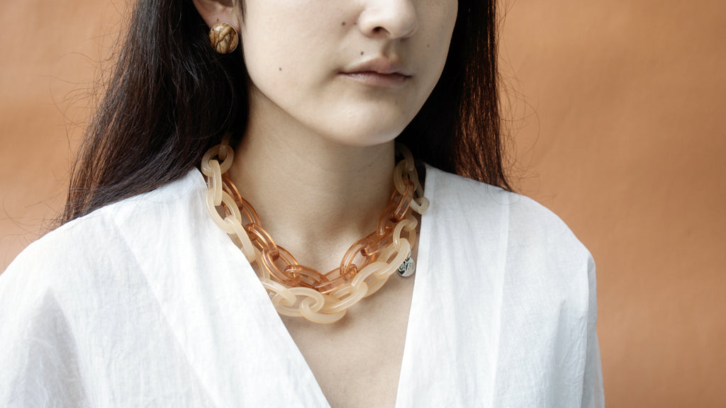 Model wearing Bianca Mavrick Jewellery Necklace
