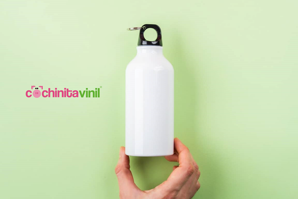 Termo blanco de acero inoxidable personalizable: Cochinita Vinil